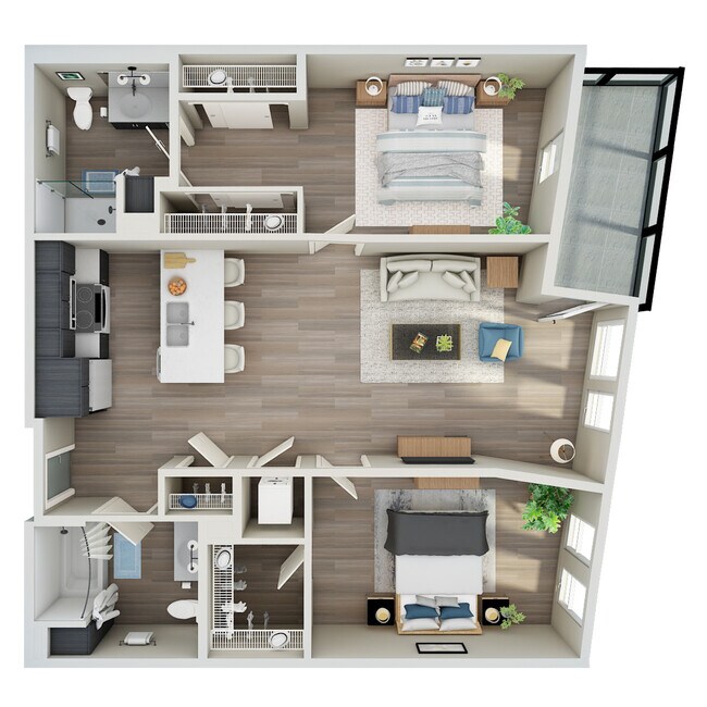 2 Bed, 2 Bath - J 813 floor plan
